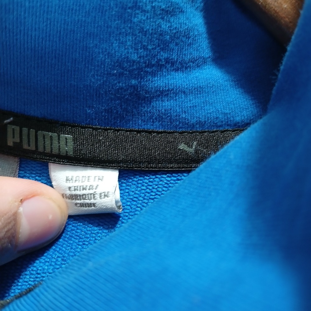 Puma Cloudspun Golf Top Mens 2XL Blue Logo Mock Neck Quarter Zip Performance - Picture 5 of 7